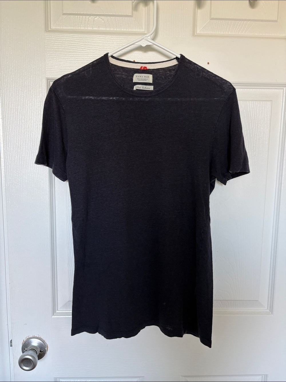 Zara navy linen t shirt